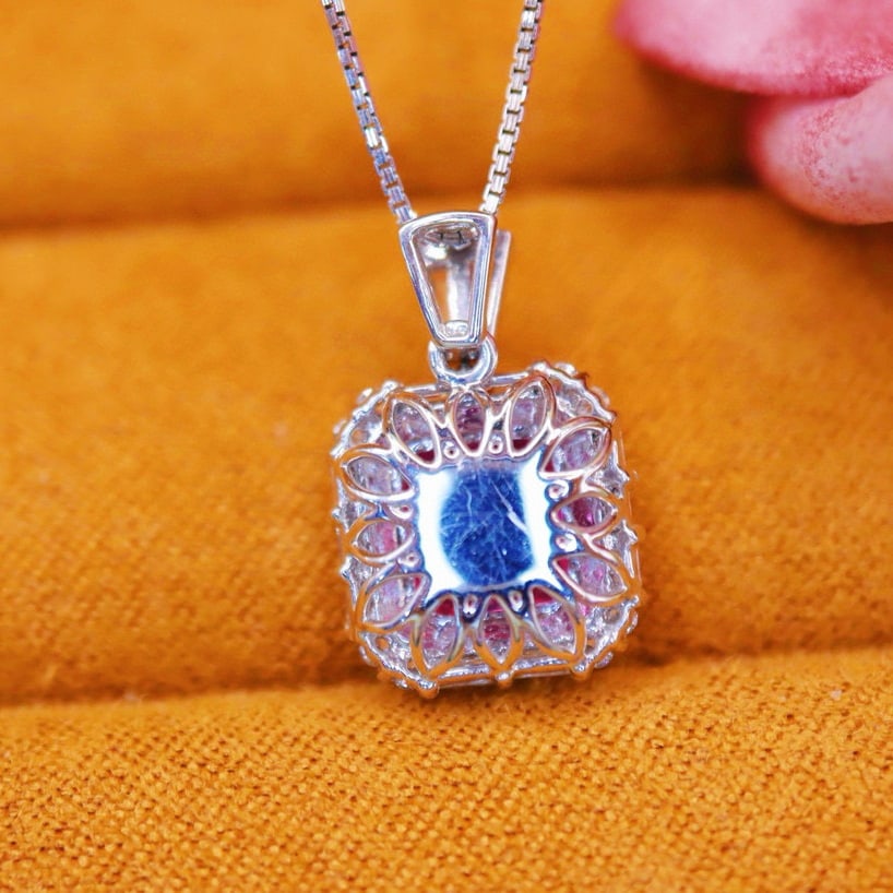 14k Gold 2.02 Ctw Natural Padparadscha Sapphire & Diamond Pendant( Without Chain ) - 4