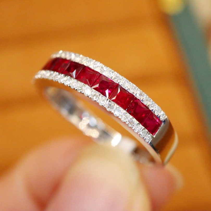 14k Gold 1.07 Ctw Natural Ruby & Diamond Ring - 2