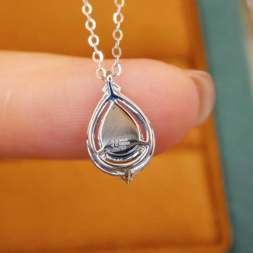 14k Gold 0.99 Ctw Natural Sapphire & Diamond Necklace - 4