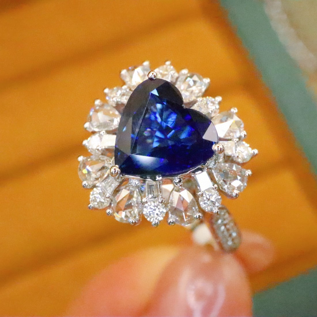 14k Gold 3.19 Ctw Natural Sapphire & Diamond Ring - 3