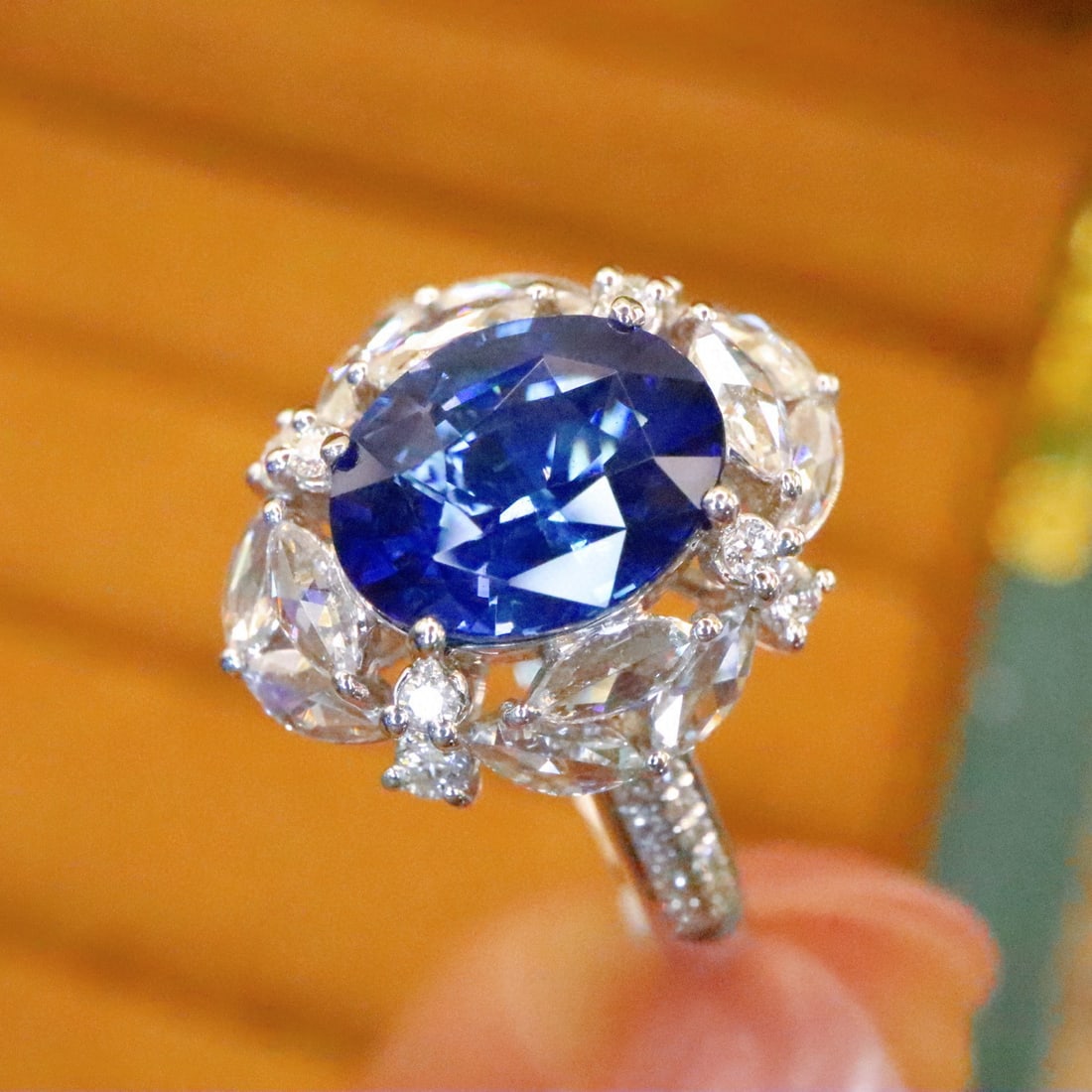 14k Gold 2.68 Ctw Natural Sapphire & Diamond Ring - 3