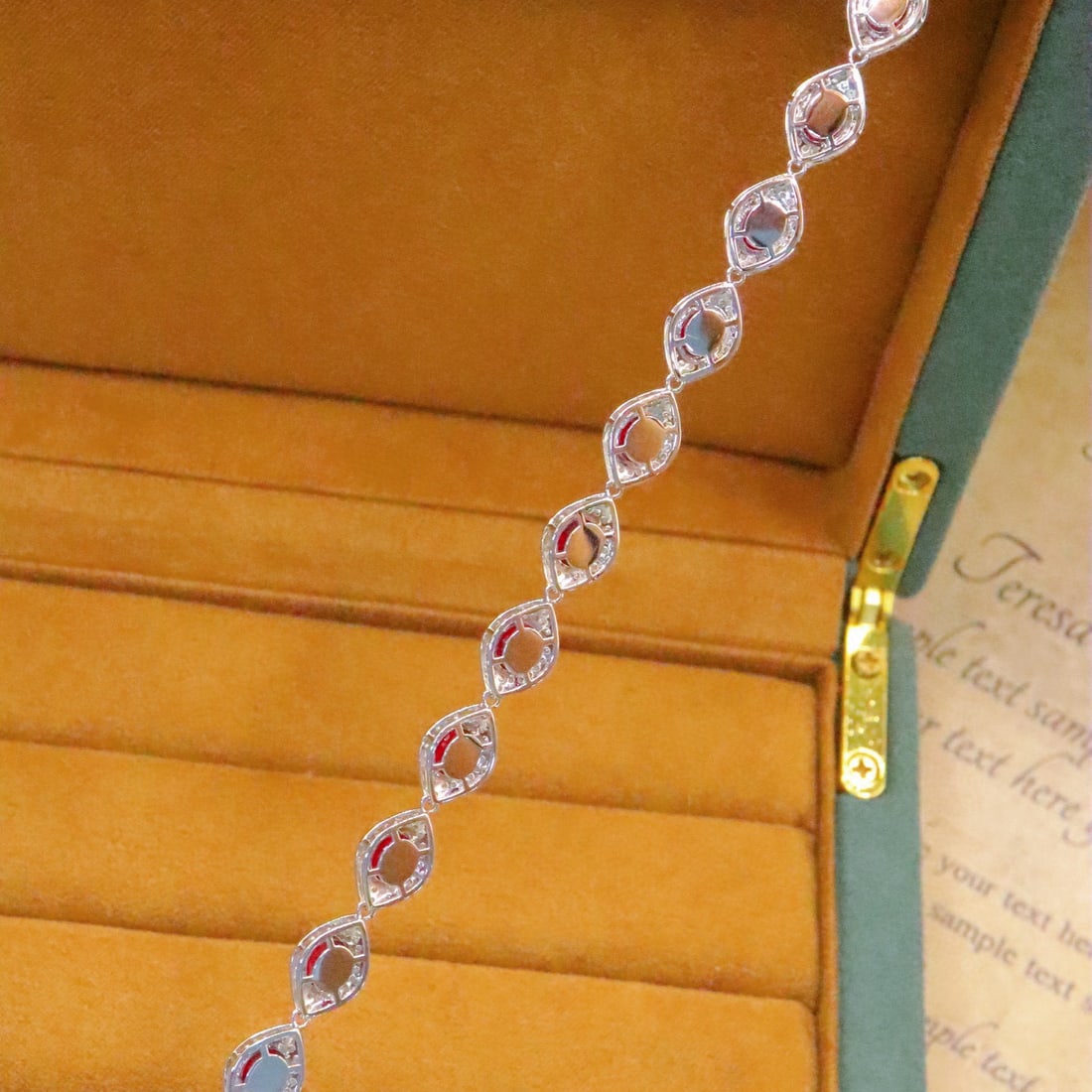 14k Gold 7.96 Ctw Natural Ruby & Diamond Bracelet - 2