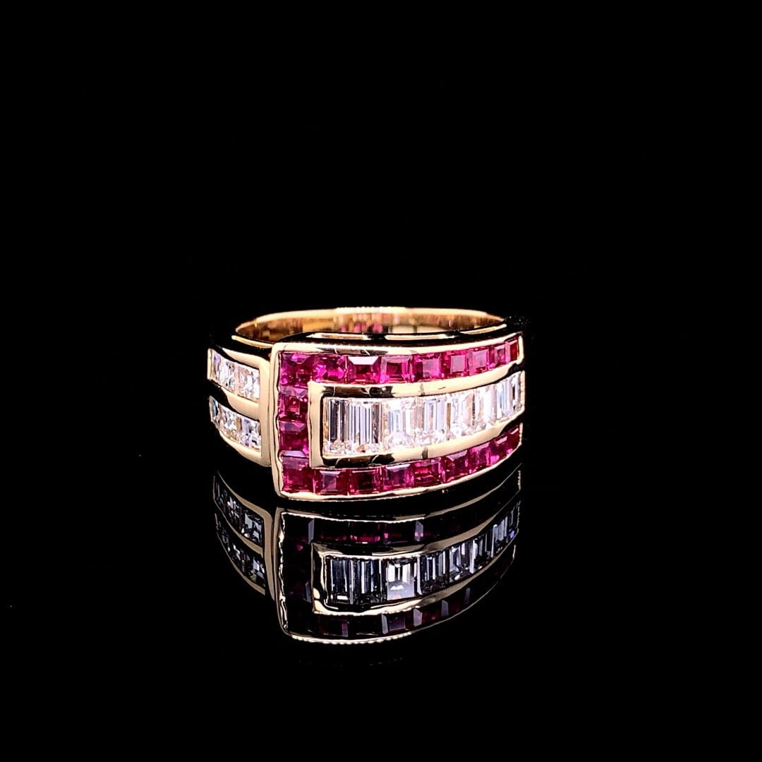 14k Gold 2.49 Ctw Natural Ruby & Diamond Ring (1 of 5)