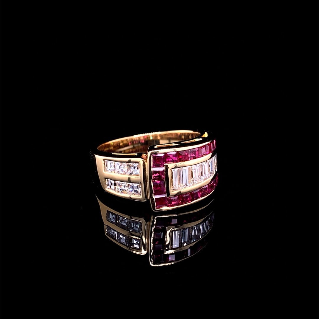 14k Gold 2.49 Ctw Natural Ruby & Diamond Ring - 3