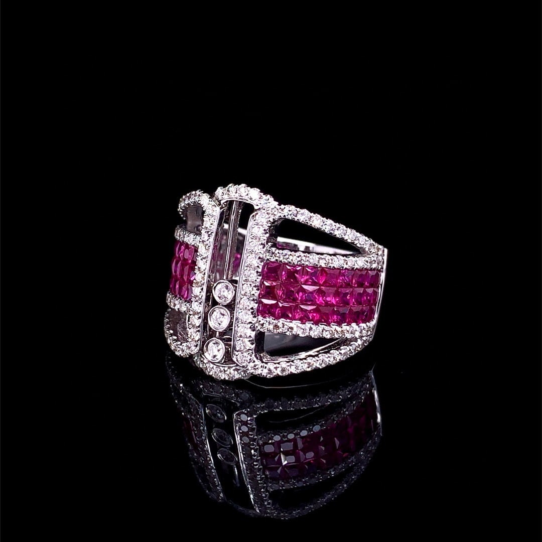 14k Gold 2.77 Ctw Natural Ruby & Diamond Ring - 2