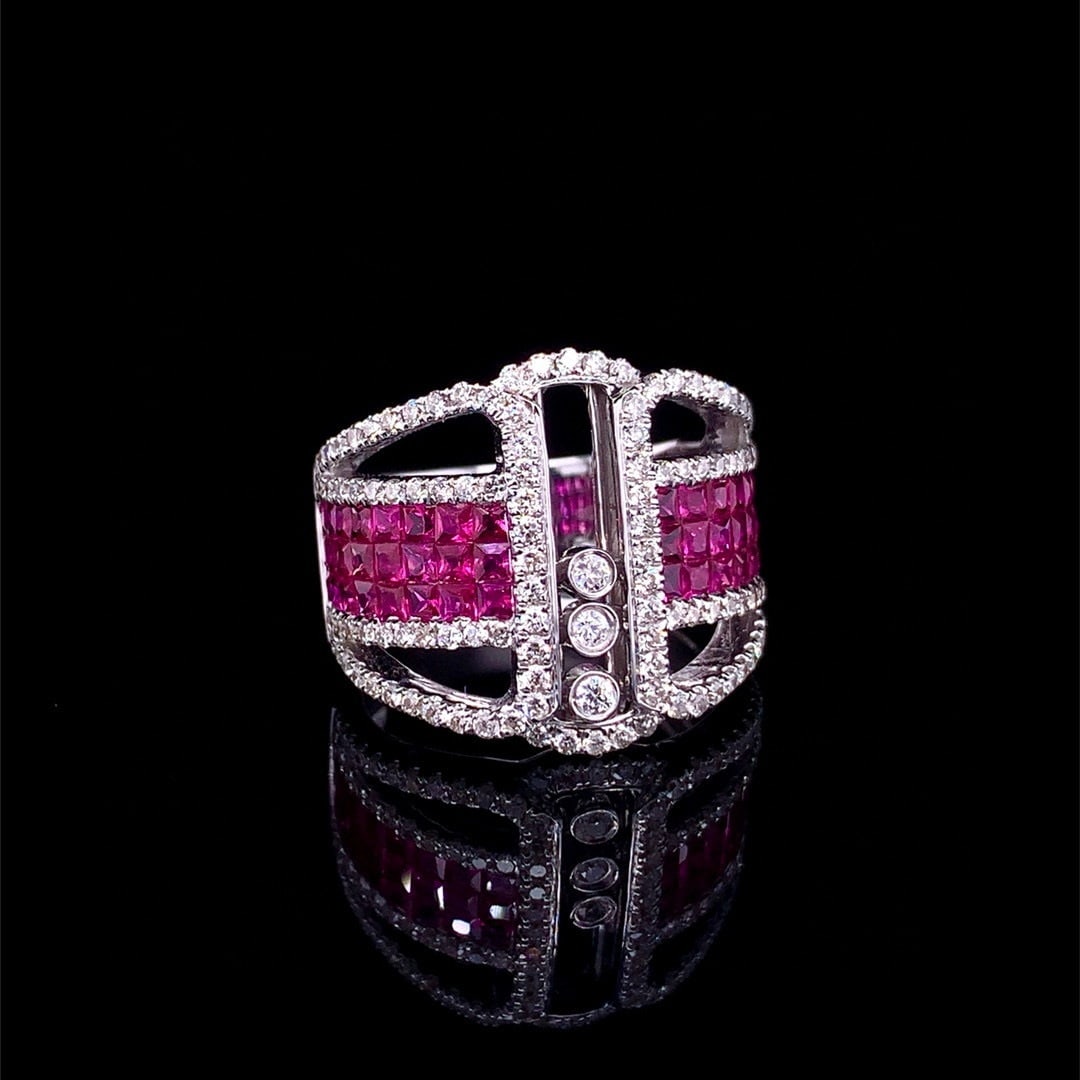 14k Gold 2.77 Ctw Natural Ruby & Diamond Ring - 4