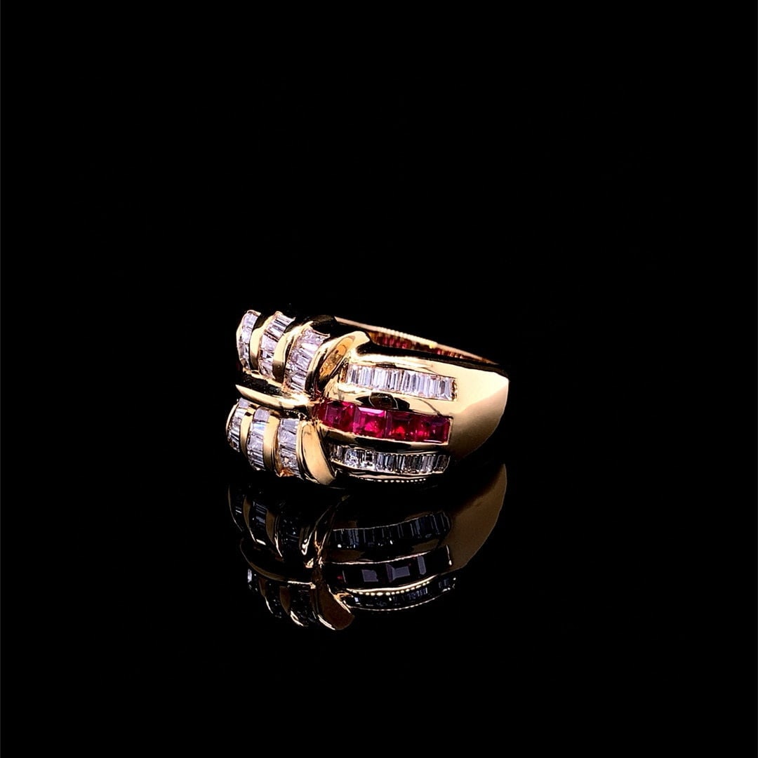 14k Gold 1.6 Ctw Natural Ruby & Diamond Ring - 2