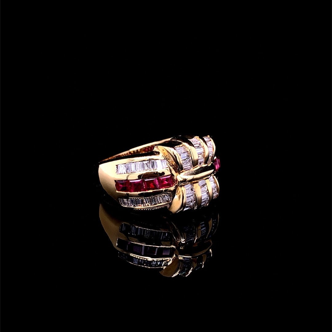14k Gold 1.6 Ctw Natural Ruby & Diamond Ring - 3
