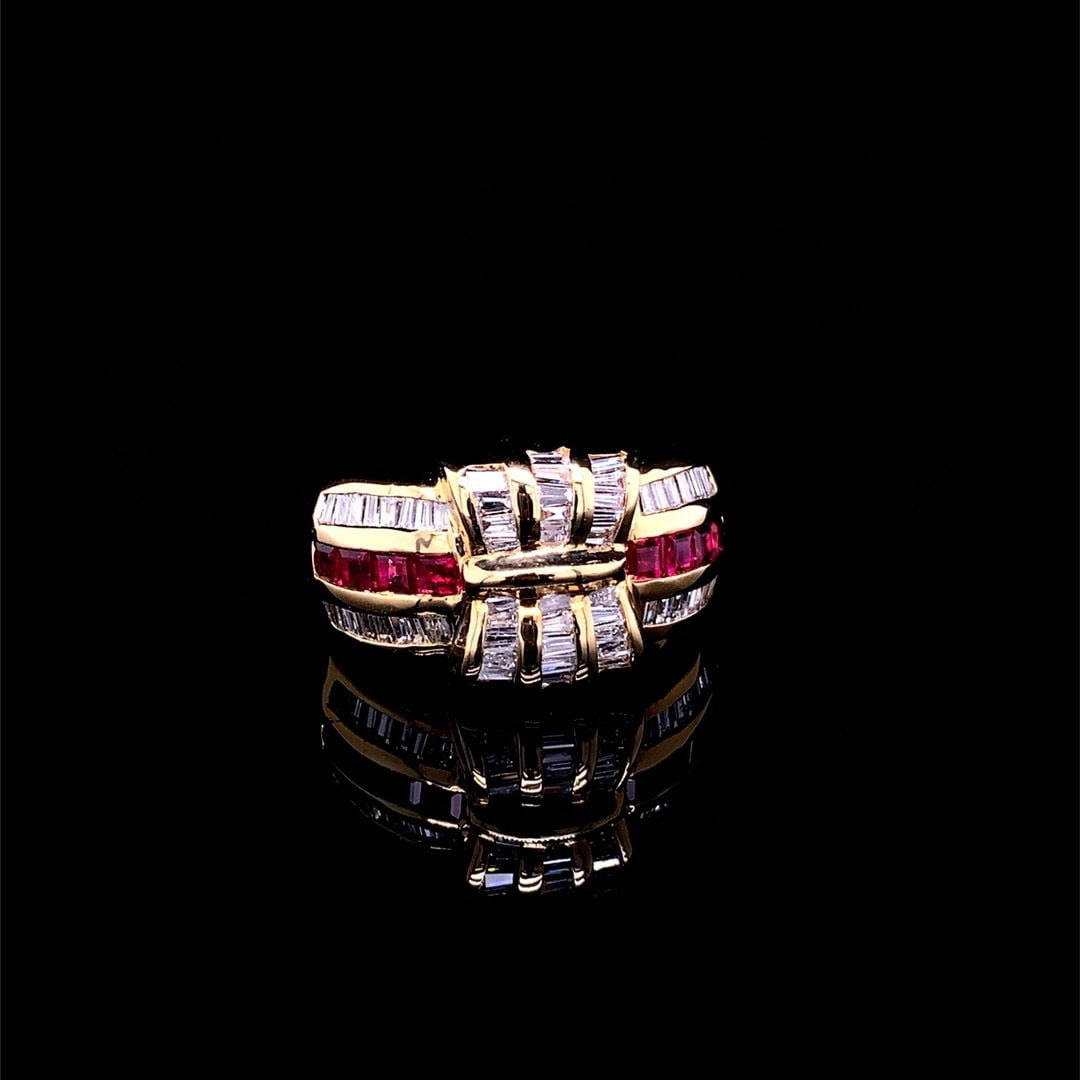 14k Gold 1.6 Ctw Natural Ruby & Diamond Ring - 4