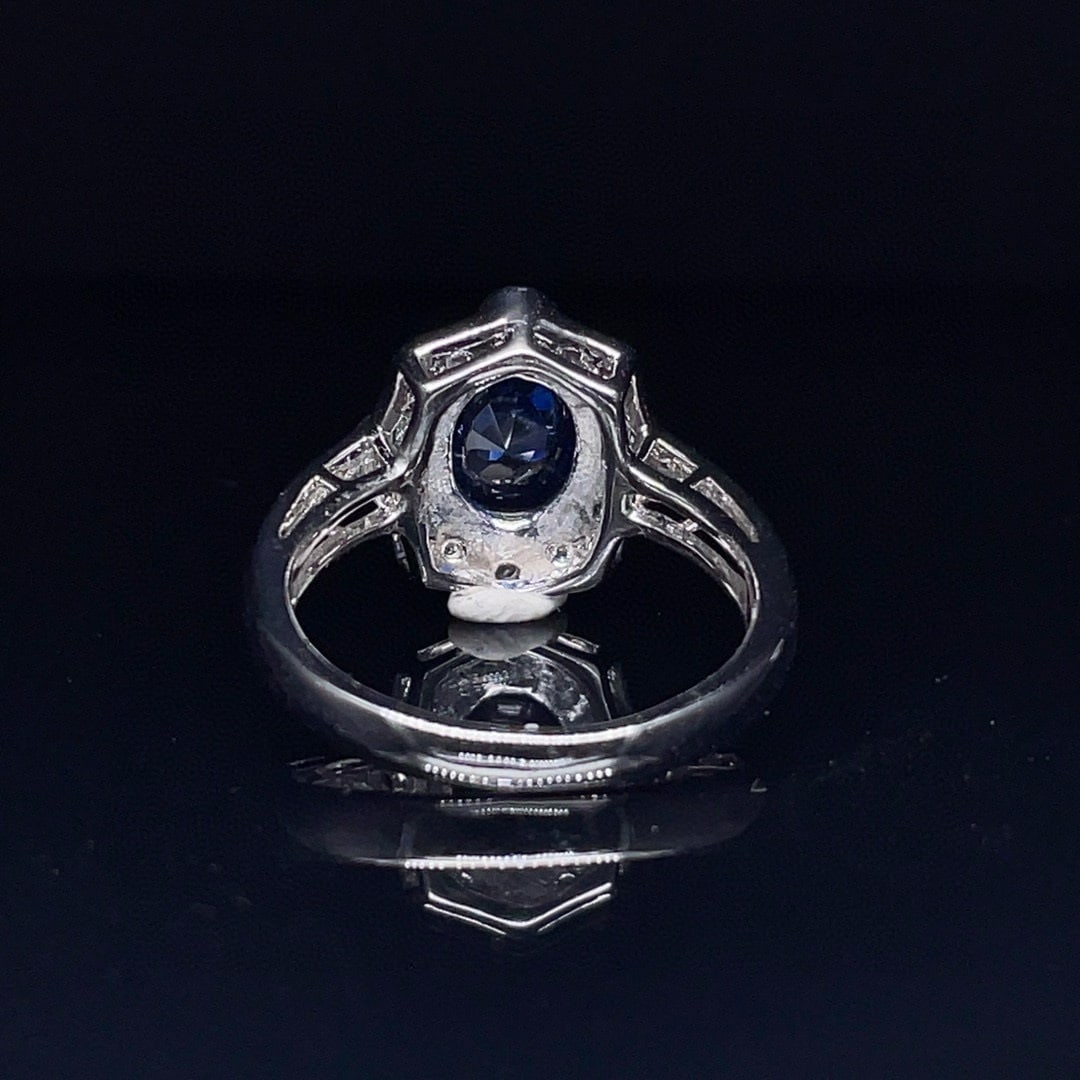 14k Gold 1.53 Ctw Natural Sapphire & Diamond Ring - 4