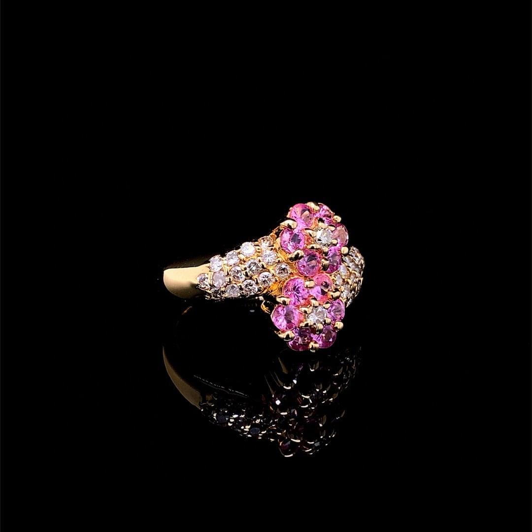 14k Gold 1.23 Ctw Natural Sapphire & Diamond Ring - 2
