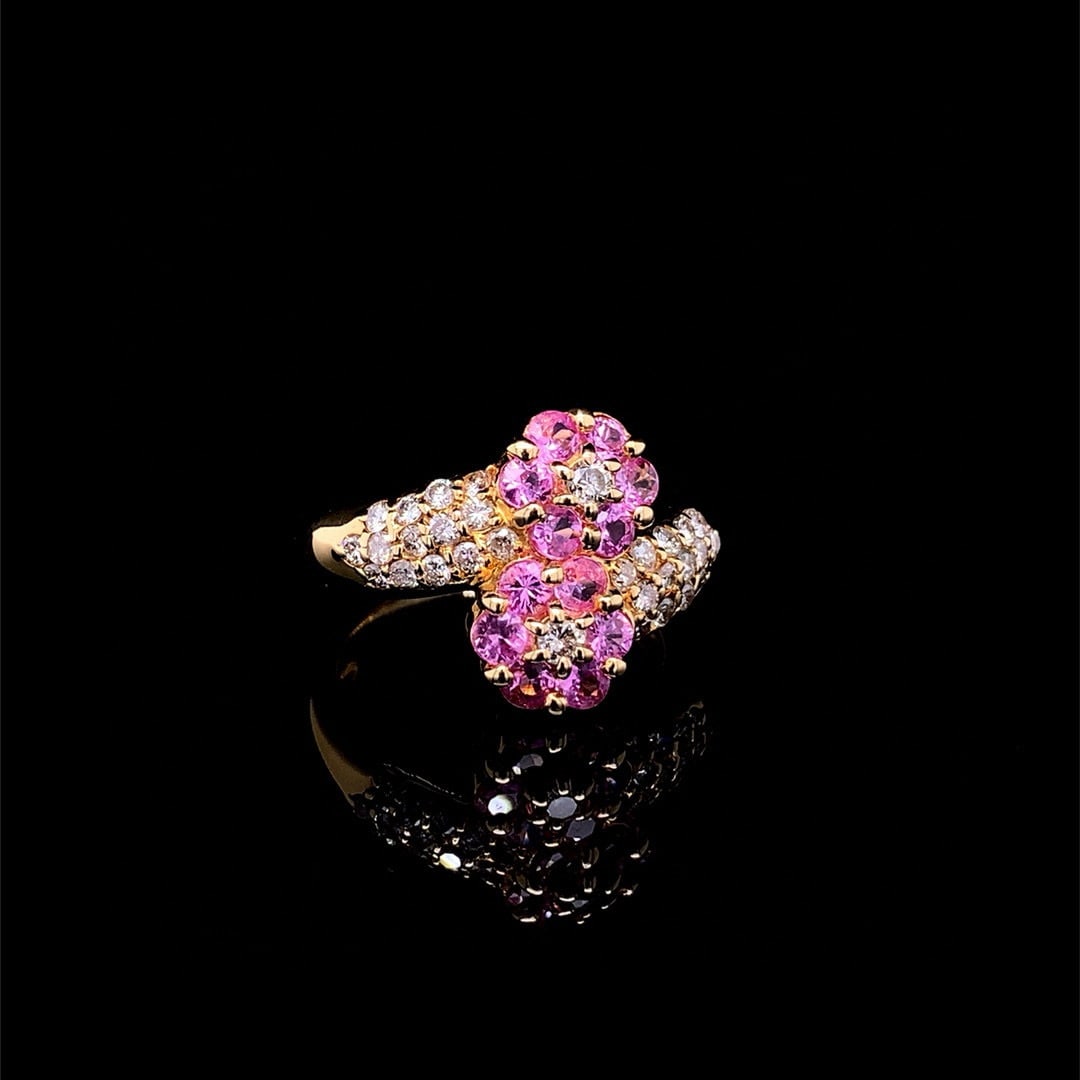 14k Gold 1.23 Ctw Natural Sapphire & Diamond Ring - 3