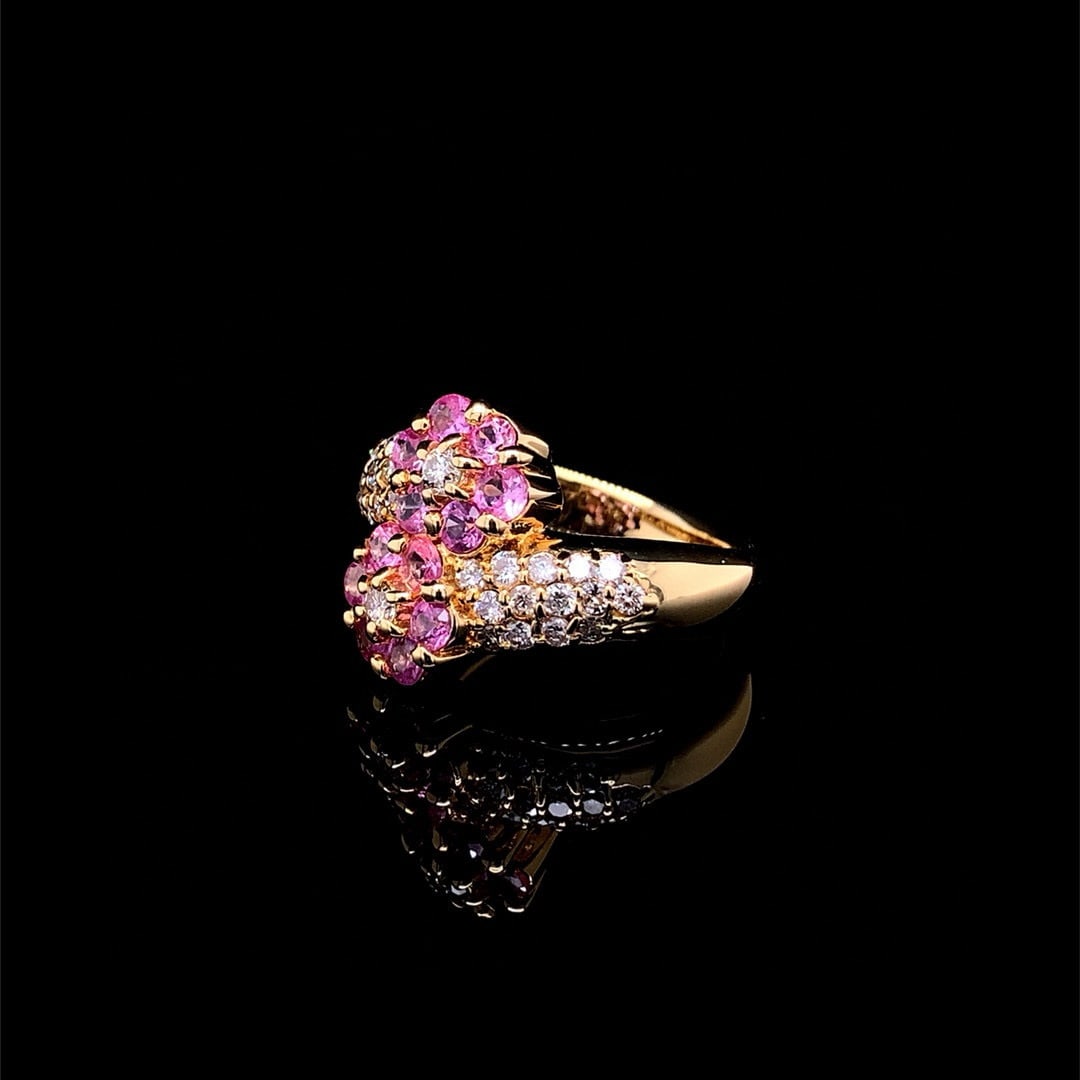 14k Gold 1.23 Ctw Natural Sapphire & Diamond Ring - 4