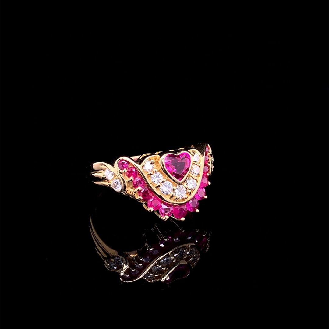 14k Gold 1.27 Ctw Natural Ruby & Diamond Ring - 3