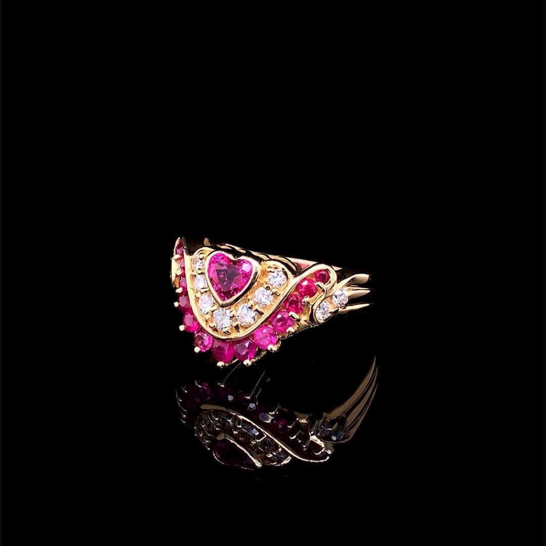 14k Gold 1.27 Ctw Natural Ruby & Diamond Ring - 4