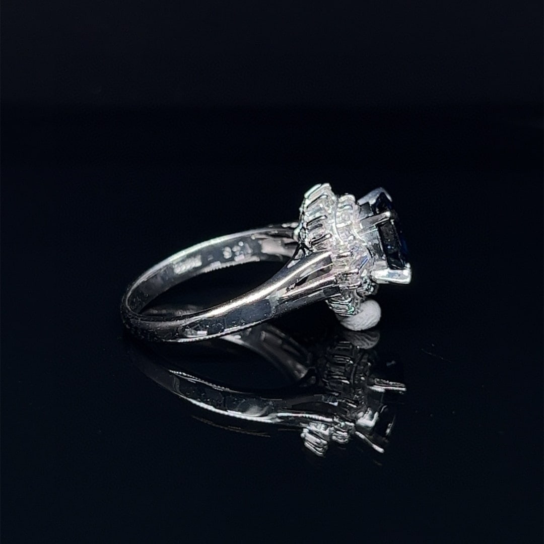 14k Gold 1.60 Ctw Natural Sapphire & Diamond Ring - 3