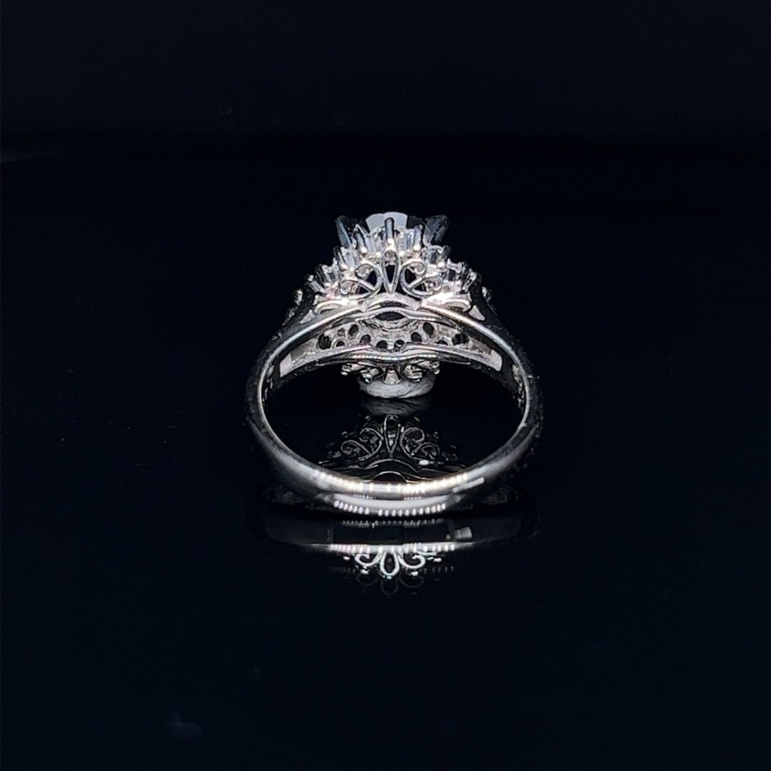 14k Gold 1.60 Ctw Natural Sapphire & Diamond Ring - 4
