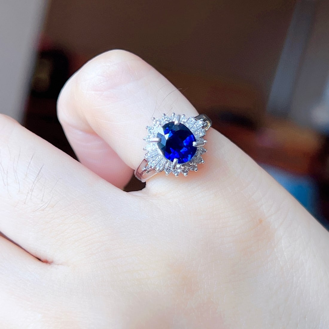 14k Gold 1.60 Ctw Natural Sapphire & Diamond Ring - 5