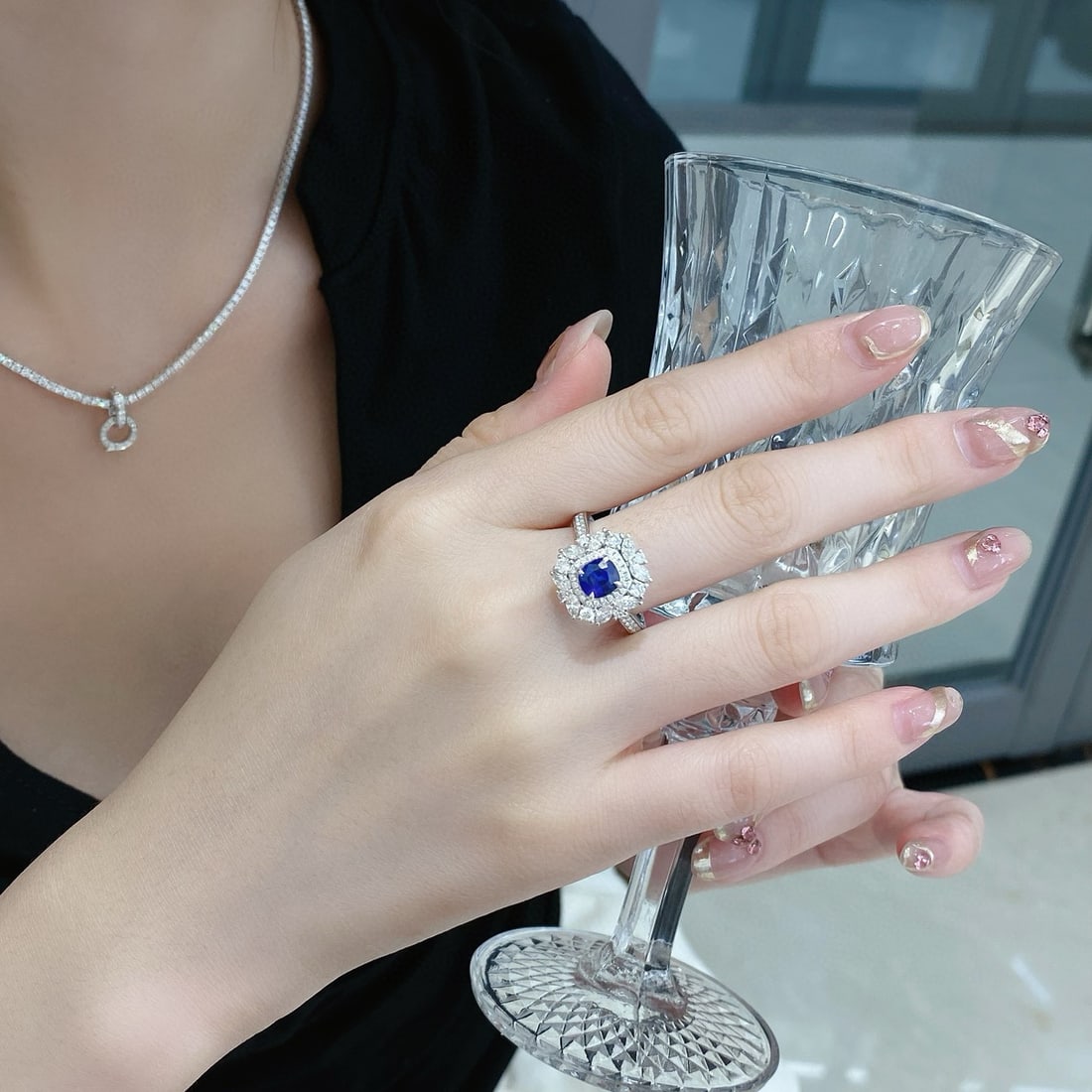14k Gold 2.14 Ctw Natural Sapphire & Diamond Ring/pendant( Without Chain ) - 2