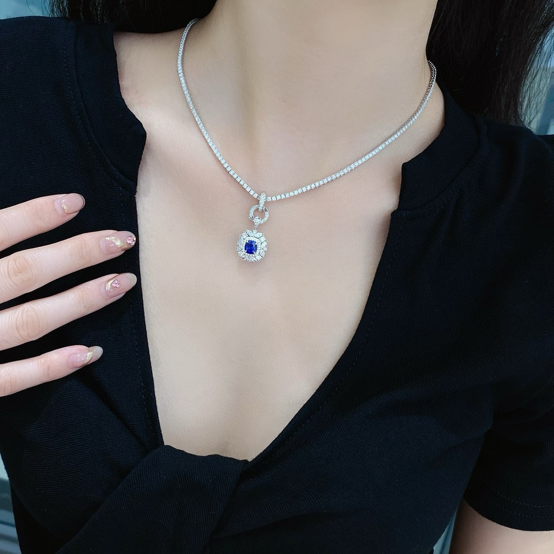 14k Gold 2.14 Ctw Natural Sapphire & Diamond Ring/pendant( Without Chain ) - 3