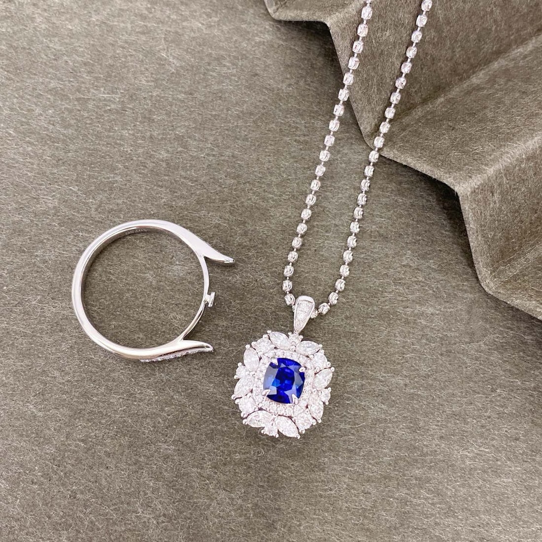 14k Gold 2.14 Ctw Natural Sapphire & Diamond Ring/pendant( Without Chain ) - 6