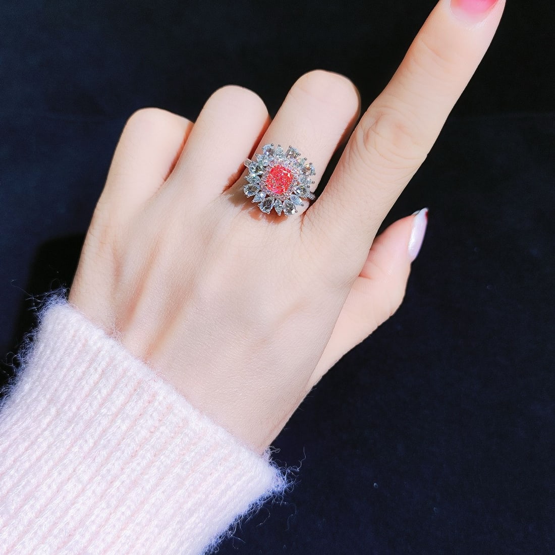 14k Gold 2.27 Ctw Natural Pink Diamond & Diamond Ring/pendant( Without Chain ) - 5