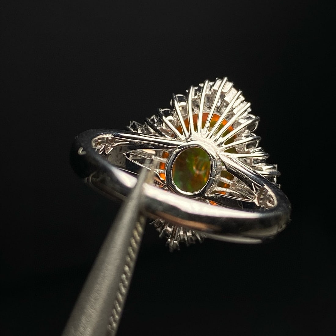 14k Gold 5.69 Ctw Natural Opal & Diamond Ring - 6