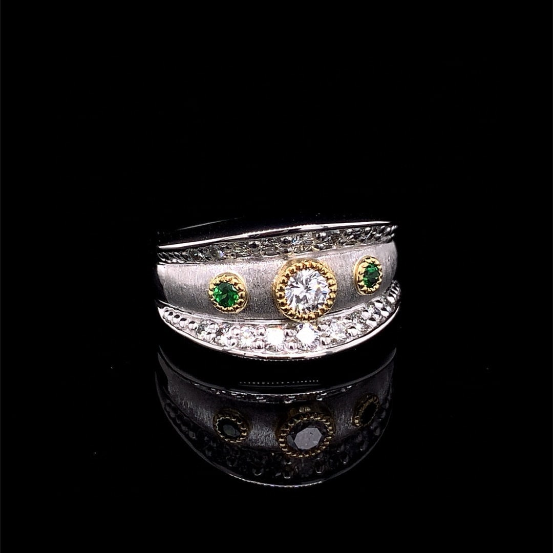 14k Gold 0.78 Ctw Natural H Diamond Ring: Ref:230994042 // gold content:14k gold // ring size:7. 25us // // main gemstone:diamond // shape:round // carat weight:0. 7ct // clarity grade:vs-si // color:h // treatment:natural // cut grade:g // /