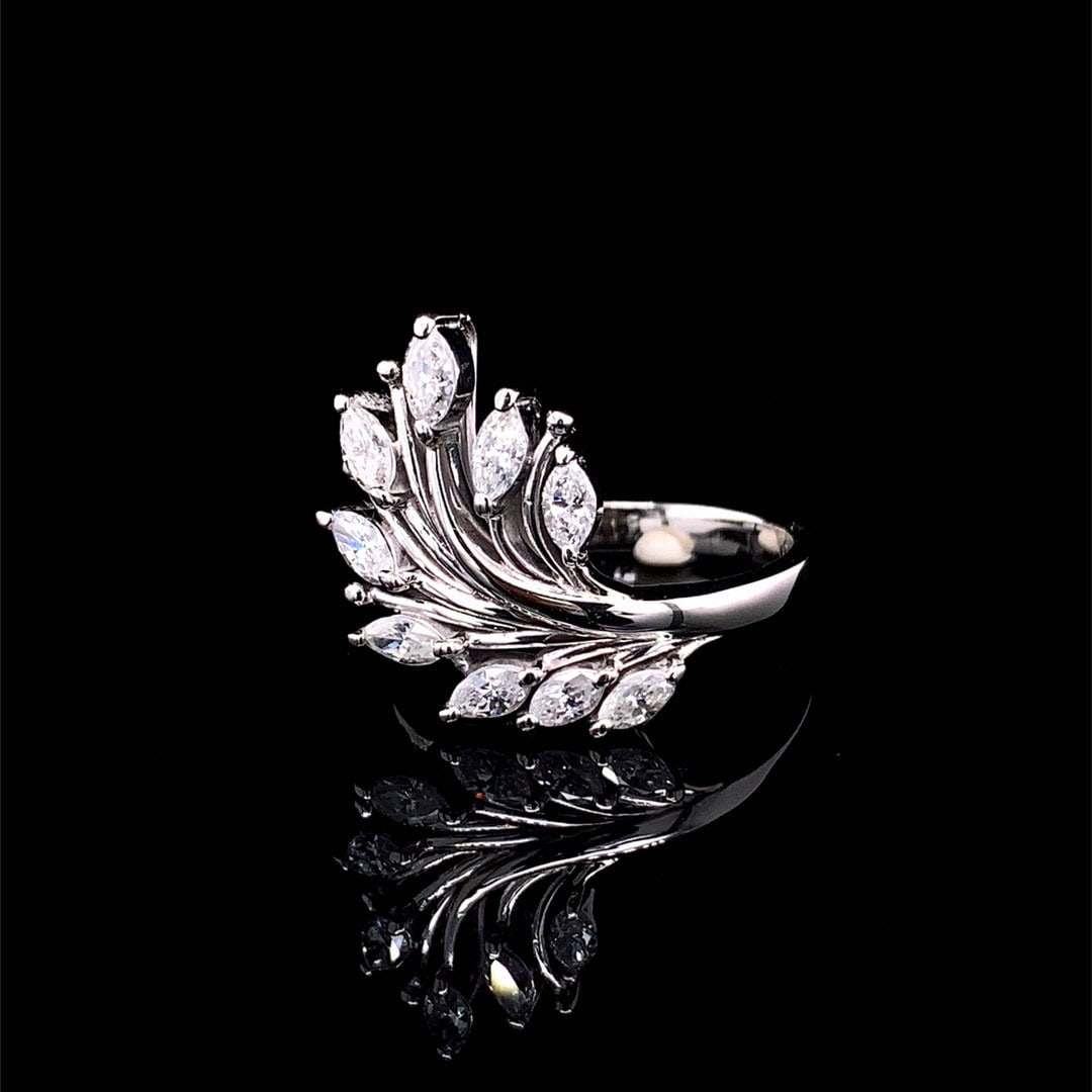 14k Gold 0.7 Ct Natural H Diamond Ring - 2