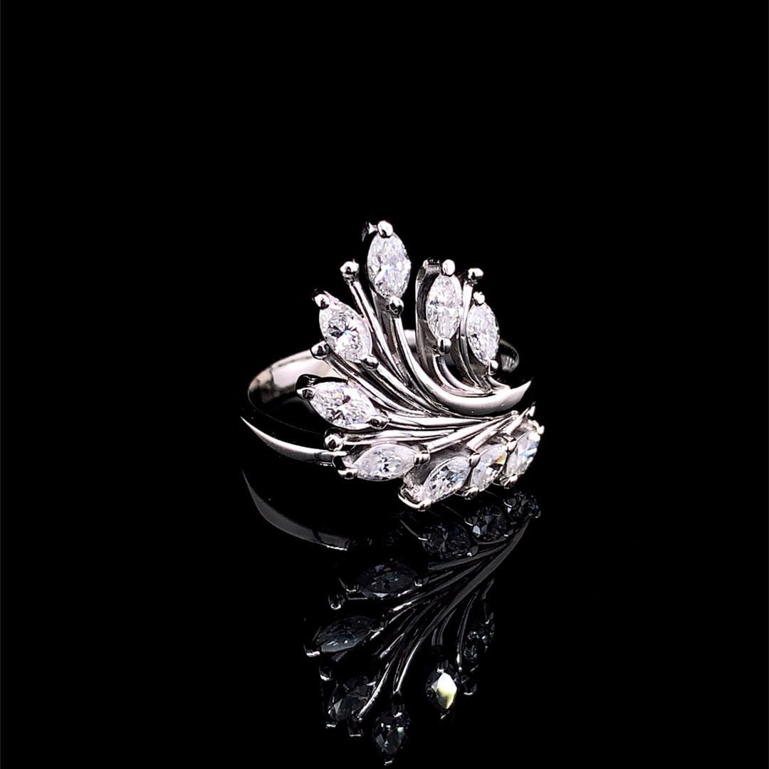 14k Gold 0.7 Ct Natural H Diamond Ring - 3