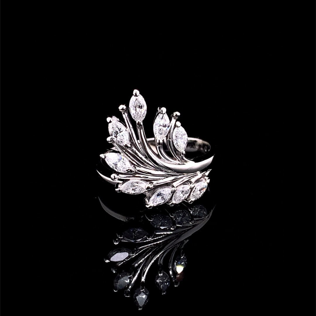 14k Gold 0.7 Ct Natural H Diamond Ring - 4