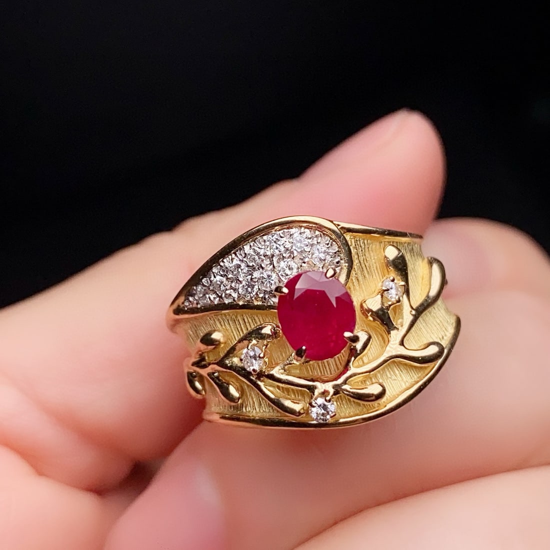 14k Gold 1.47 Ctw Natural Ruby & Diamond Ring - 3