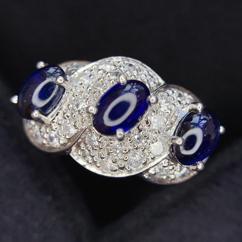 14k Gold 2.3 Ct Natural Sapphire & Diamond Ring - 3