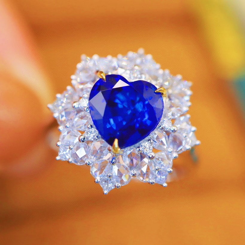 14k Gold 3.43 Ctw Natural Sapphire & Diamond Ring - 3