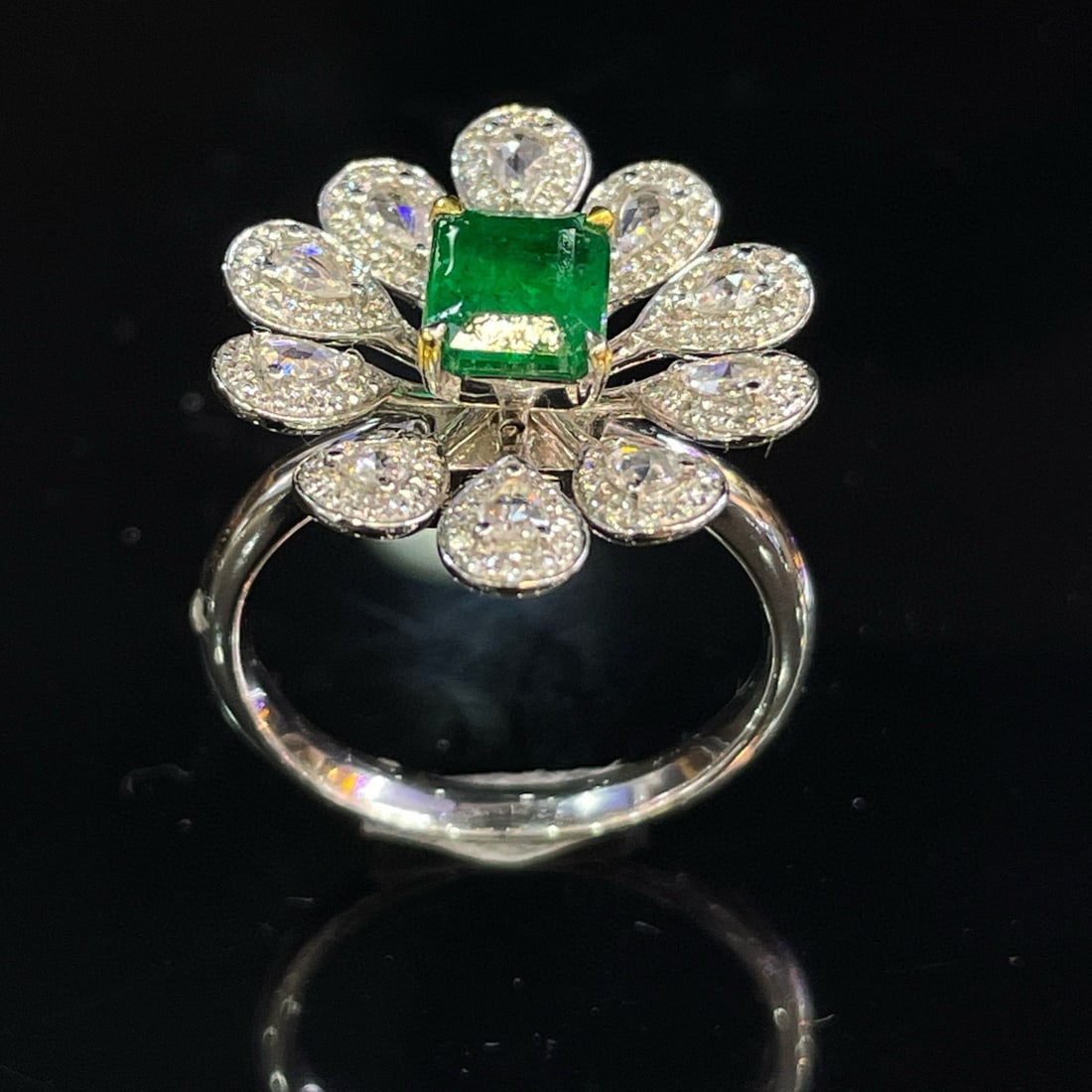 14k Gold 2.50 Ctw Vivid Green Natural Emerald & Diamond Ring/pendant( Without Chain ) - 5