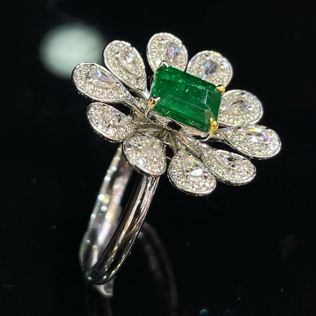 14k Gold 2.50 Ctw Vivid Green Natural Emerald & Diamond Ring/pendant( Without Chain ) - 6