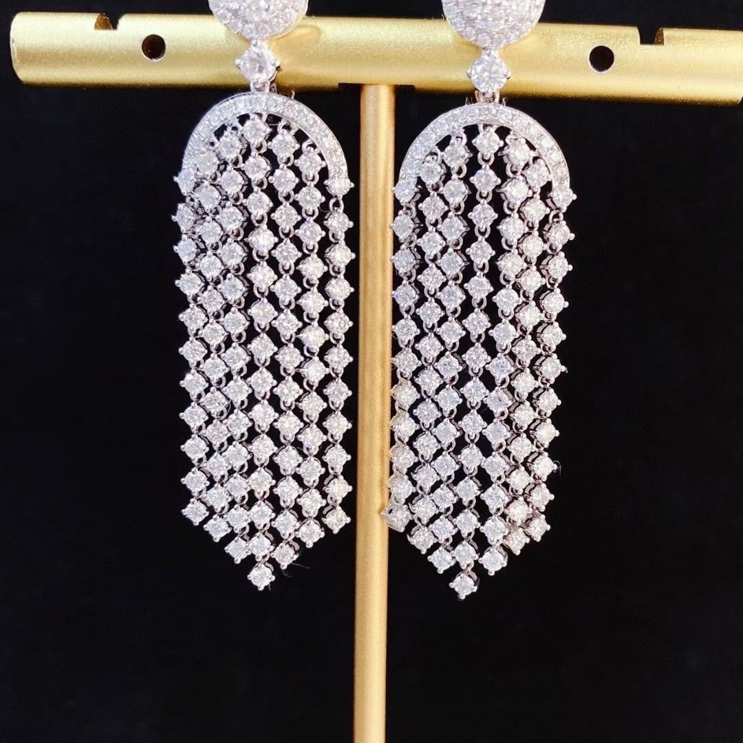 14k Gold 5 Ct Natural H Diamond Earrings - 4