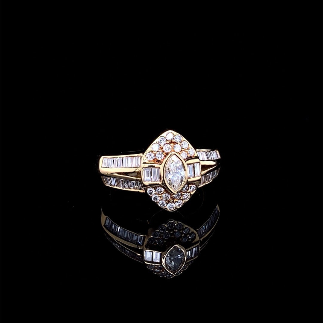 14k Gold 1.17 Ct Natural H Diamond Ring - 2