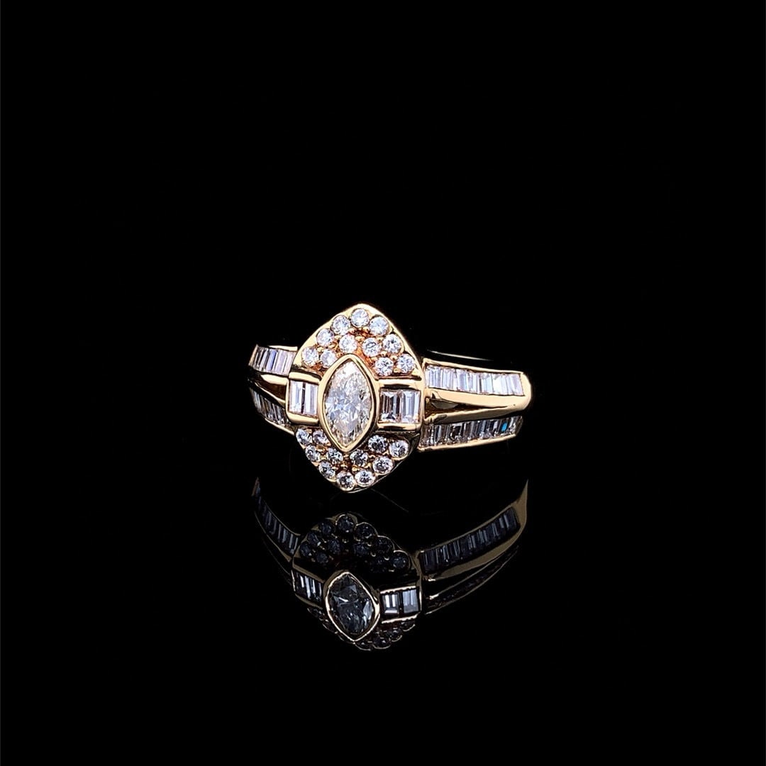 14k Gold 1.17 Ct Natural H Diamond Ring - 3