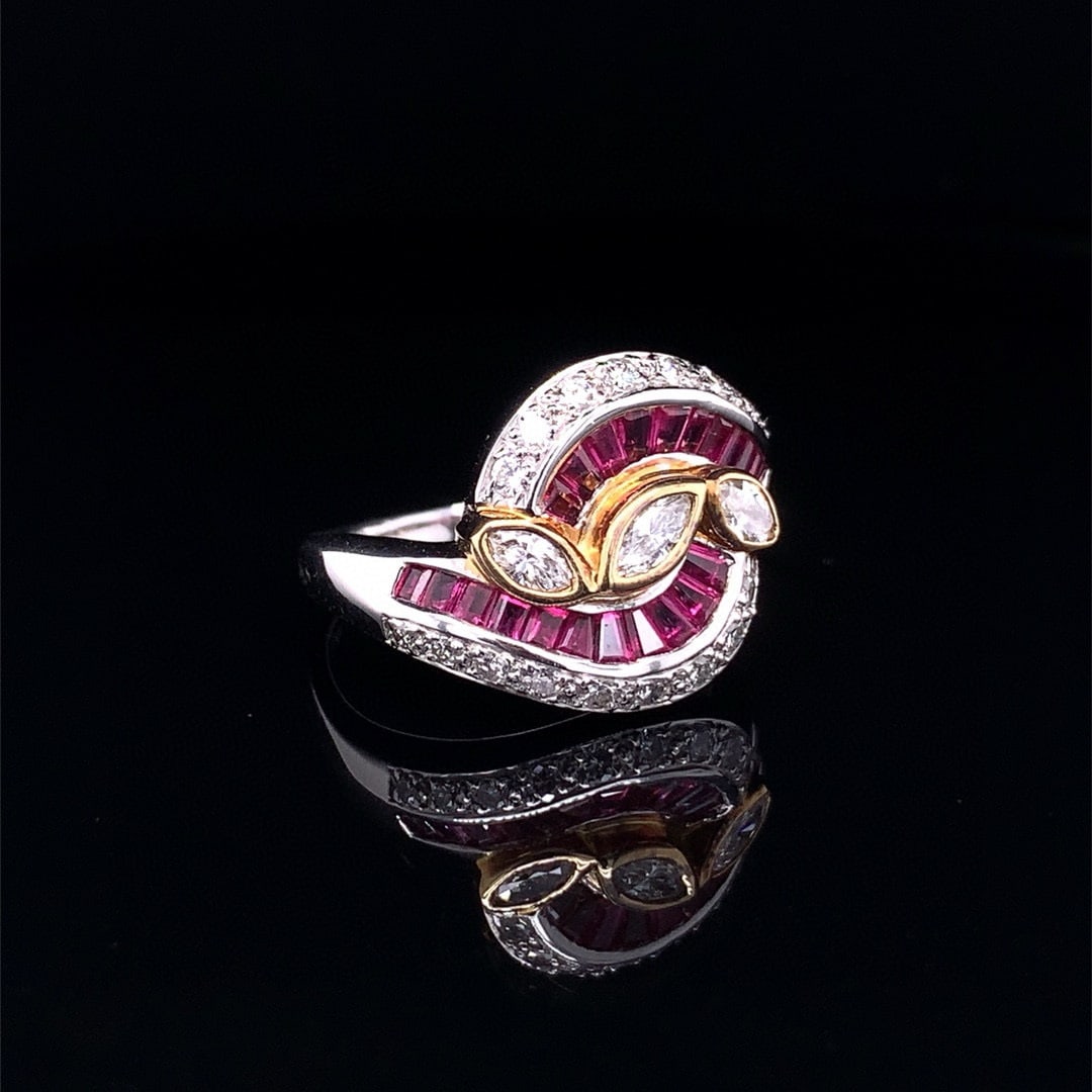 14k Gold 1.04 Ct Natural Ruby & Diamond Ring - 3