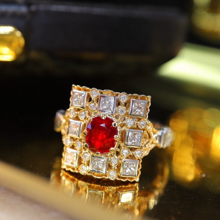 14k Gold 1.07 Ctw Natural Ruby & Diamond Ring - 3