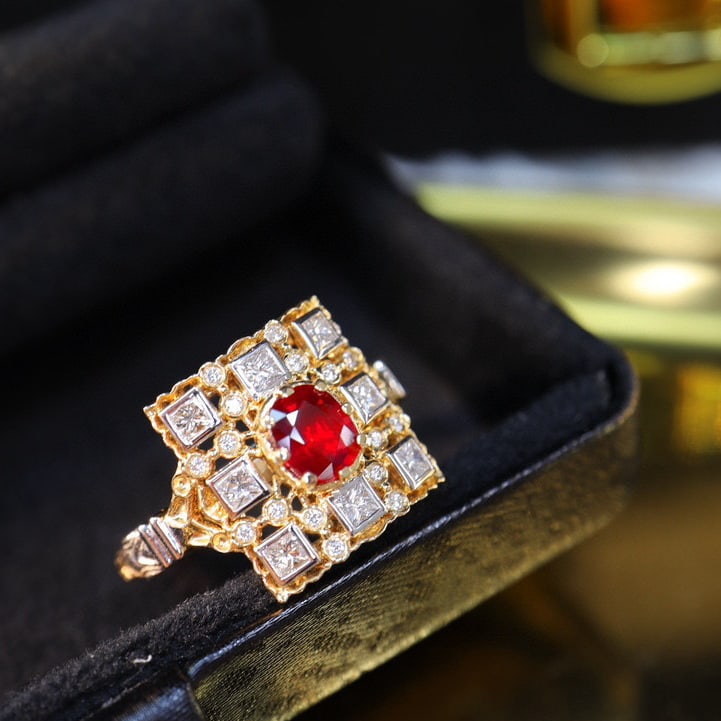 14k Gold 1.07 Ctw Natural Ruby & Diamond Ring - 6
