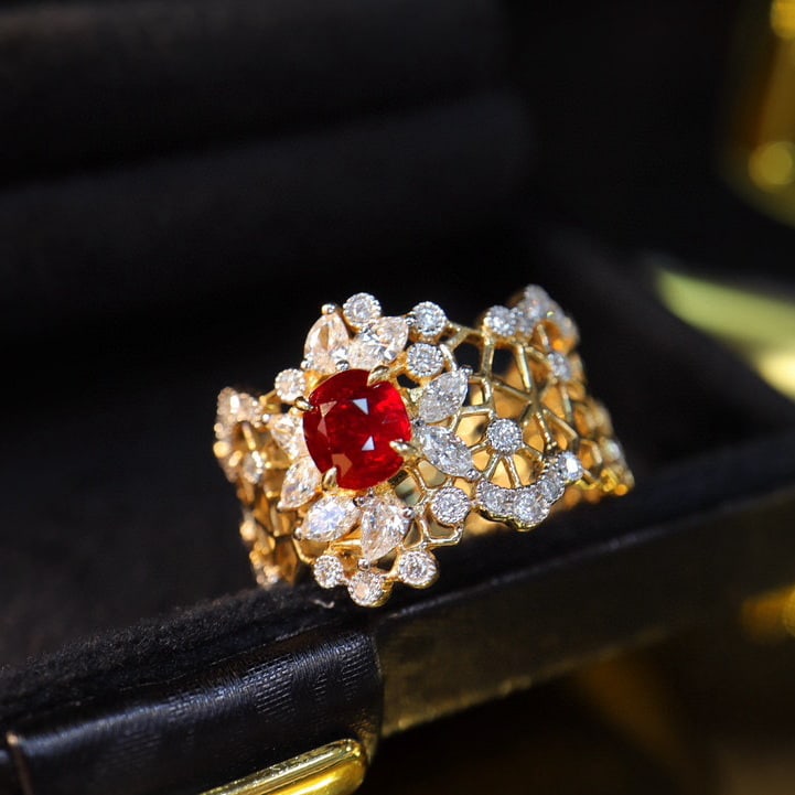 14k Gold 1.73 Ctw Natural Ruby & Diamond Ring - 2