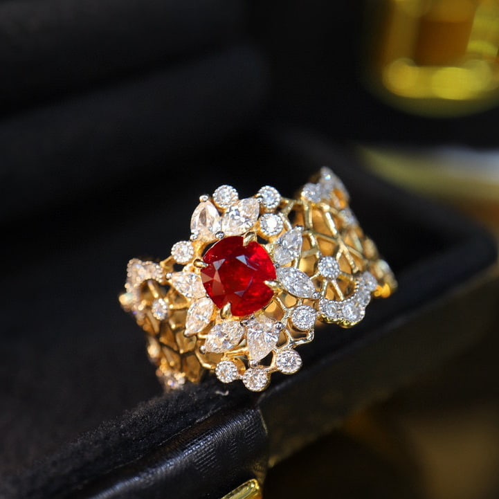 14k Gold 1.73 Ctw Natural Ruby & Diamond Ring - 4