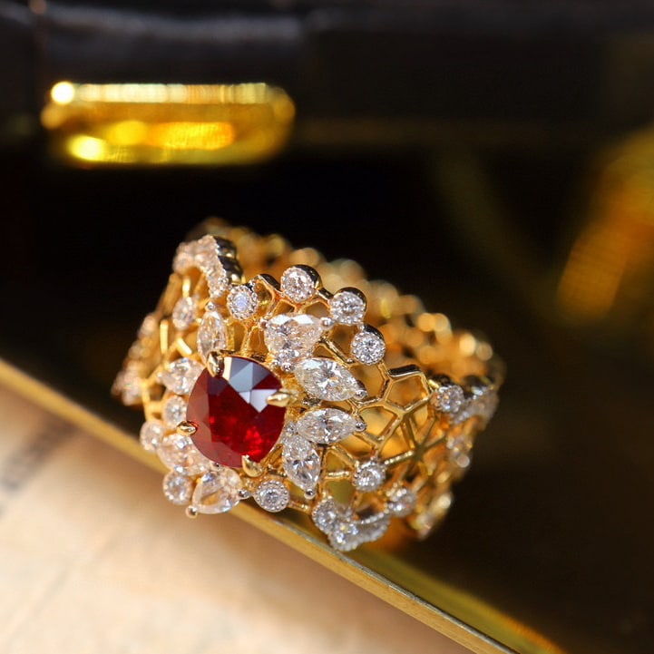 14k Gold 1.73 Ctw Natural Ruby & Diamond Ring - 5