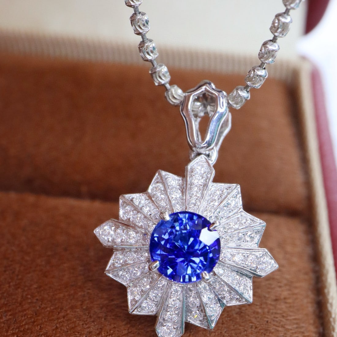 14k Gold 1.34 Ctw Natural Sapphire & Diamond Pendant( Without Chain ) - 5