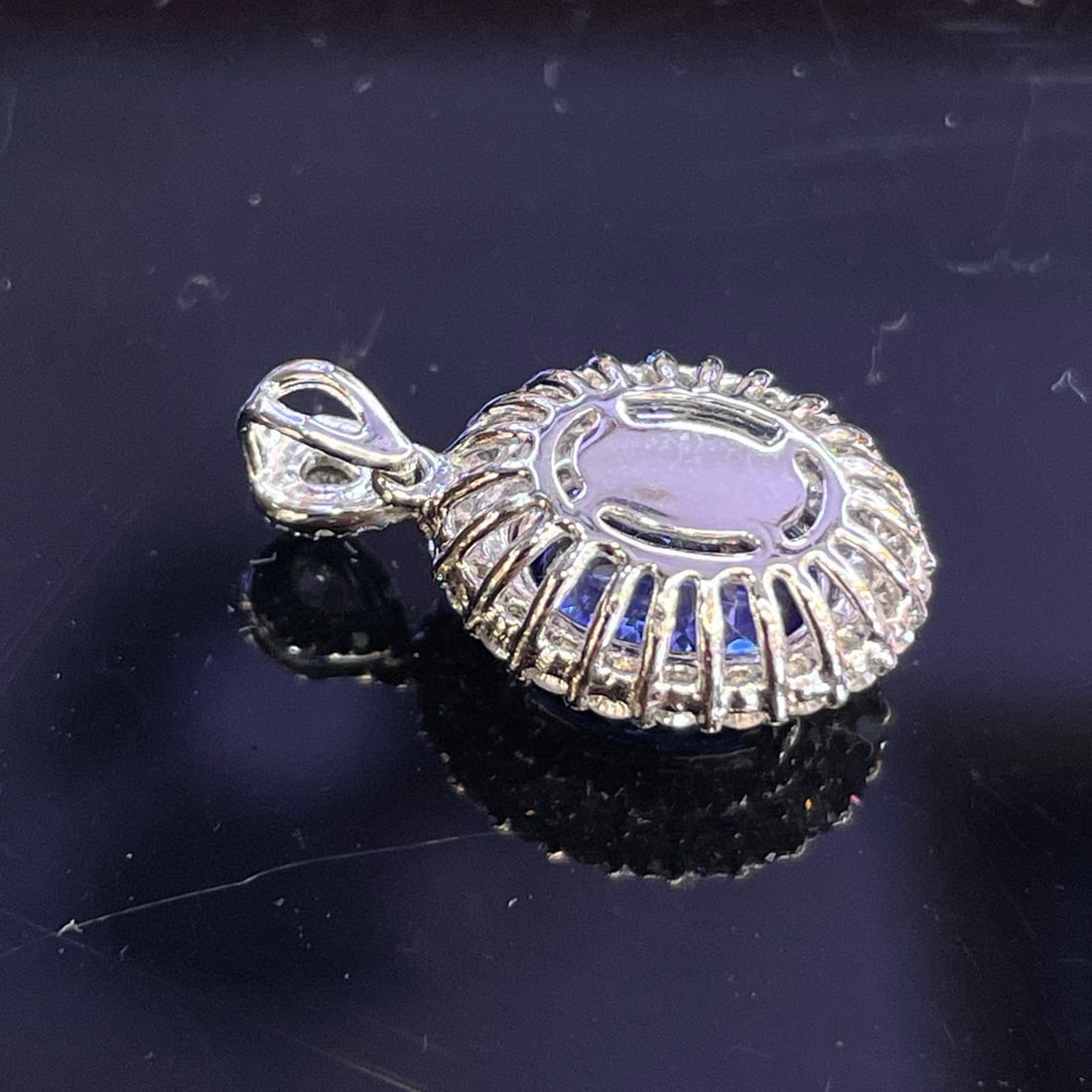 14k Gold 2.60 Ctw Natural Tanzanite & Diamond Pendant( Without Chain ) - 5