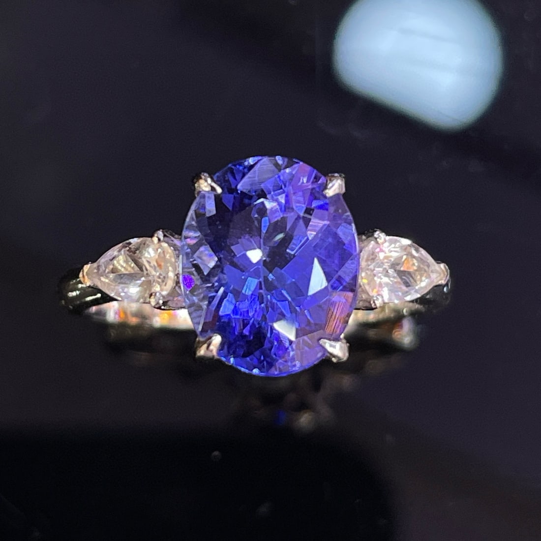 14k Gold 3.20 Ct Natural Tanzanite & Sapphire Ring (1 of 6)