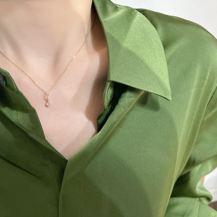 14k Gold 0.8 Ctw Natural Aquamarine & Diamond Necklace - 4