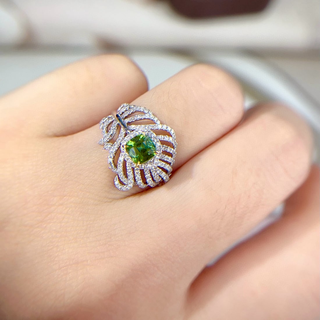 14k Gold 1.24 Ctw Natural Tourmaline & Diamond Ring - 2